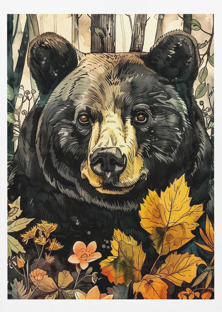 Tierbär Aquarell Tierkunst 6 | Poster