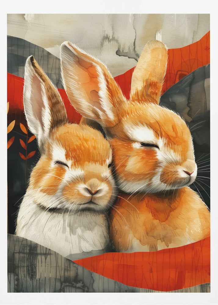 Bunny watercolor animal art 3 | Poster