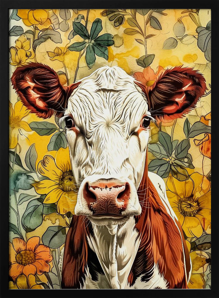 Cow watercolor animal art 1 | Poster