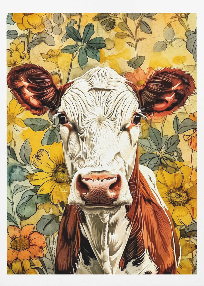 Cow watercolor animal art 1 | Poster