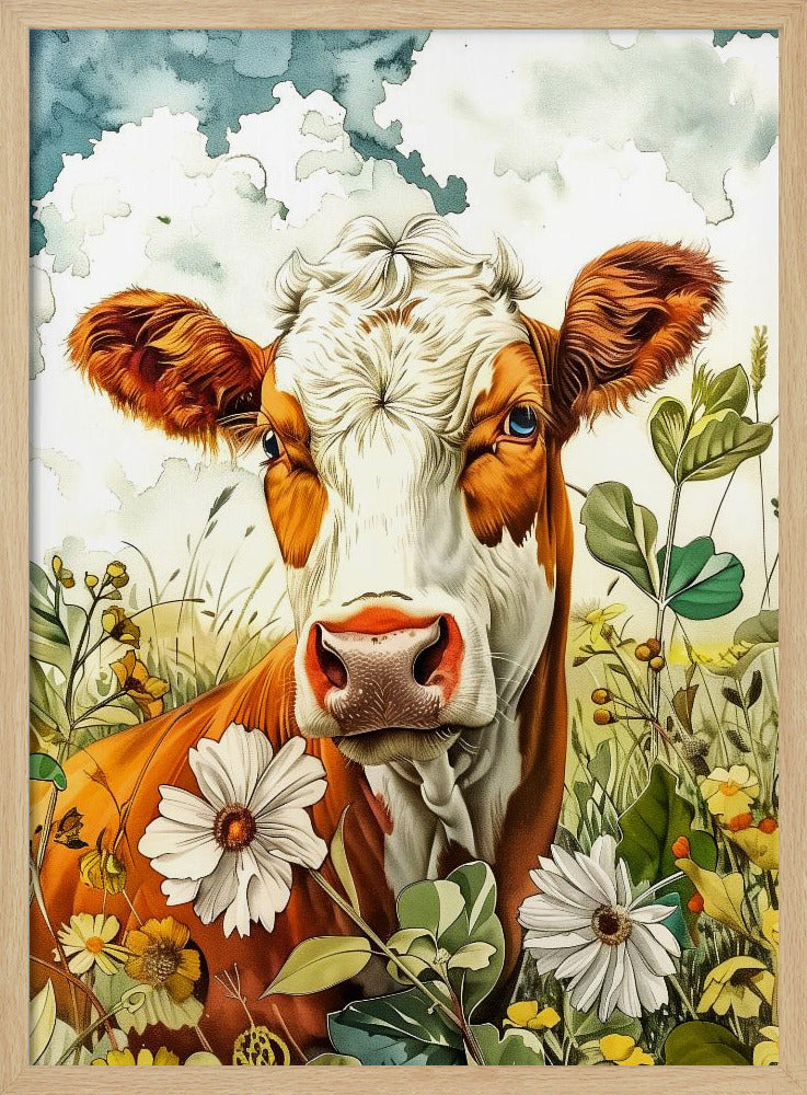 Cow watercolor animal art 2 | Poster