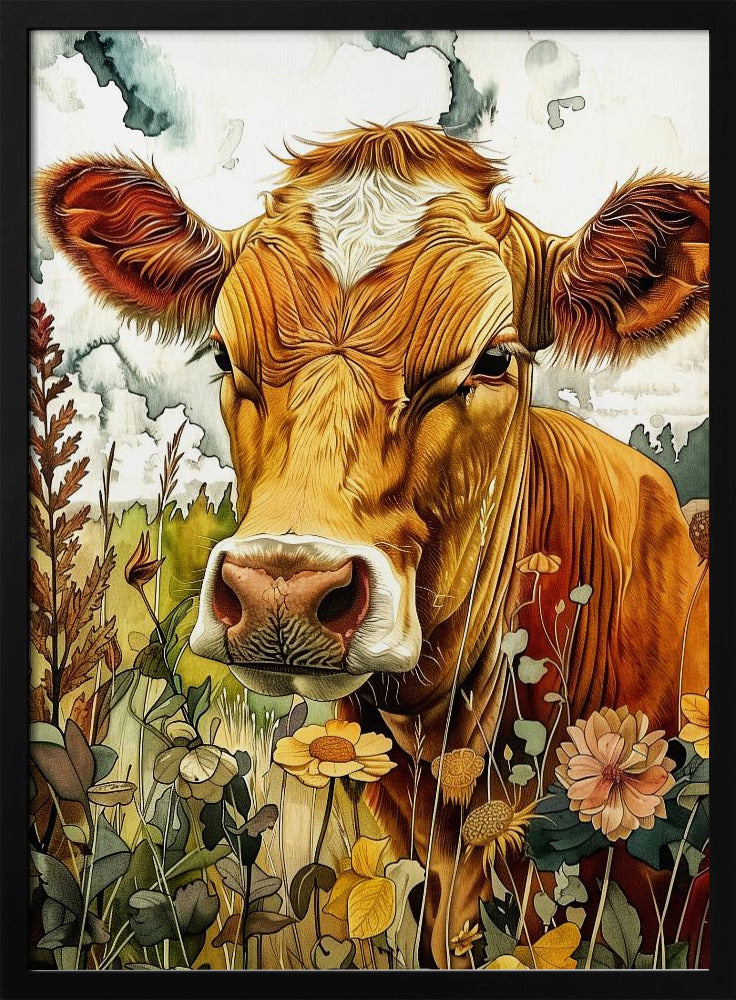 Cow watercolor animal art 3 | Poster