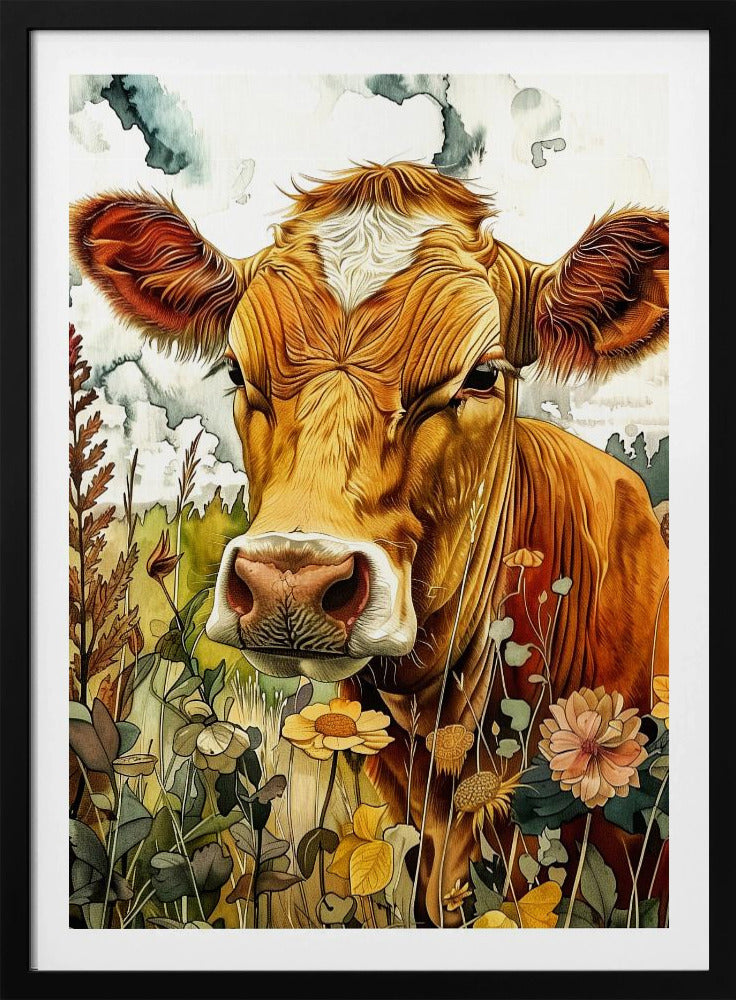 Cow watercolor animal art 3 | Poster