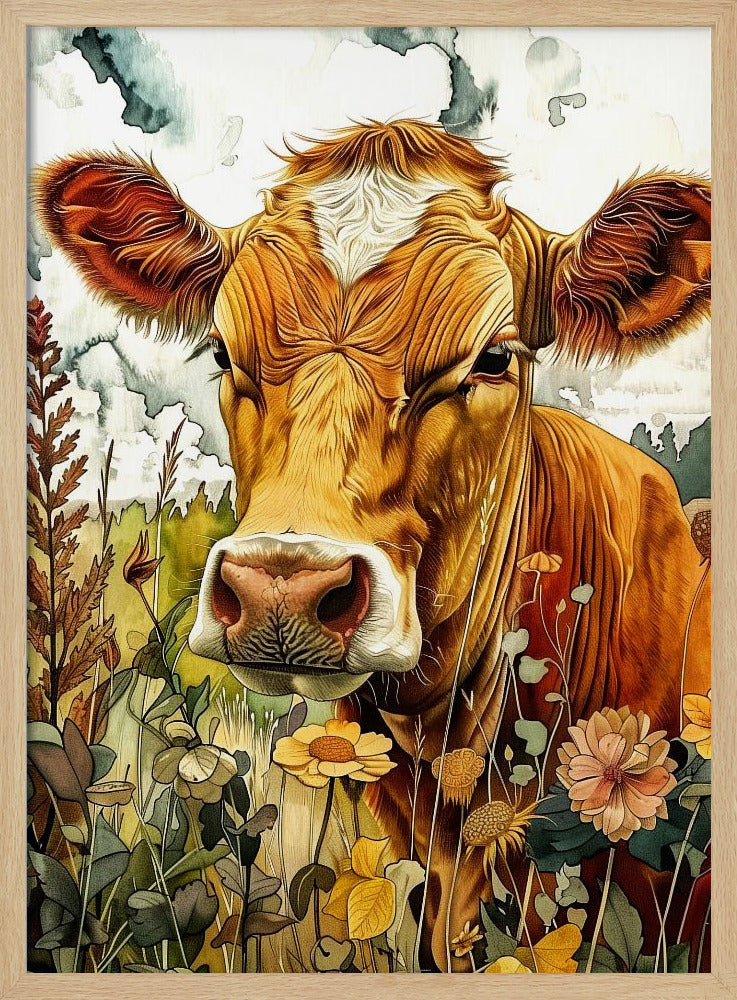 Cow watercolor animal art 3 | Poster