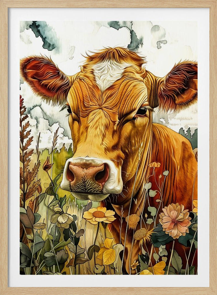 Cow watercolor animal art 3 | Poster