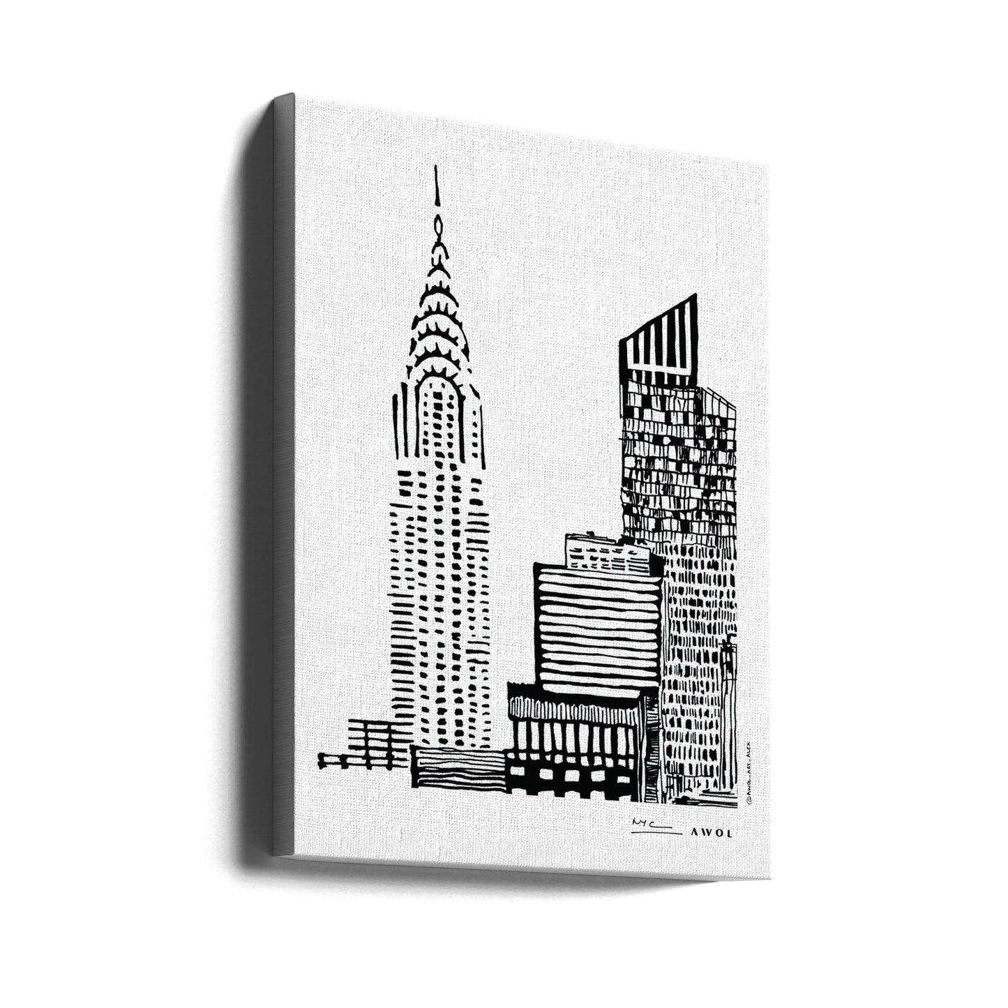 New York Citys silhuett med skyskrapabyggnader | Canvas