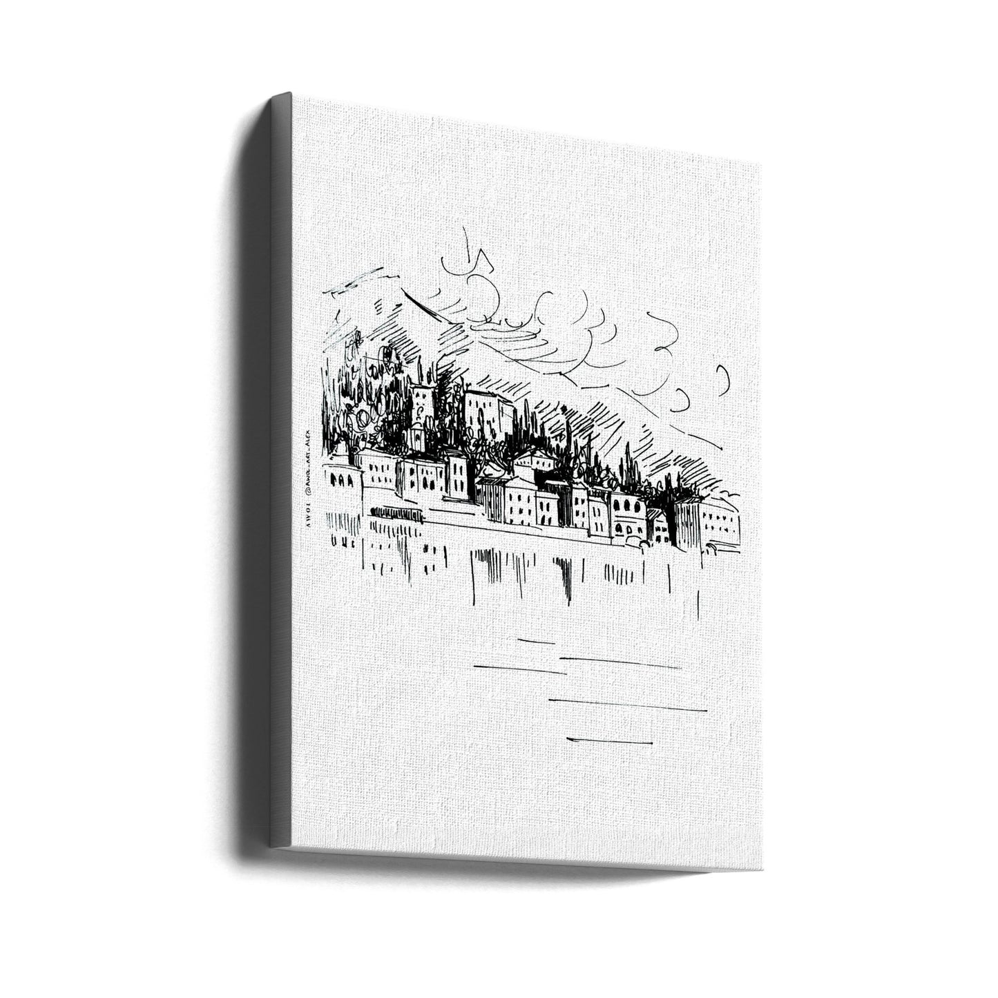 Italian maisemajuliste, Como-järvi, Milanon piirustus | Canvastaulut