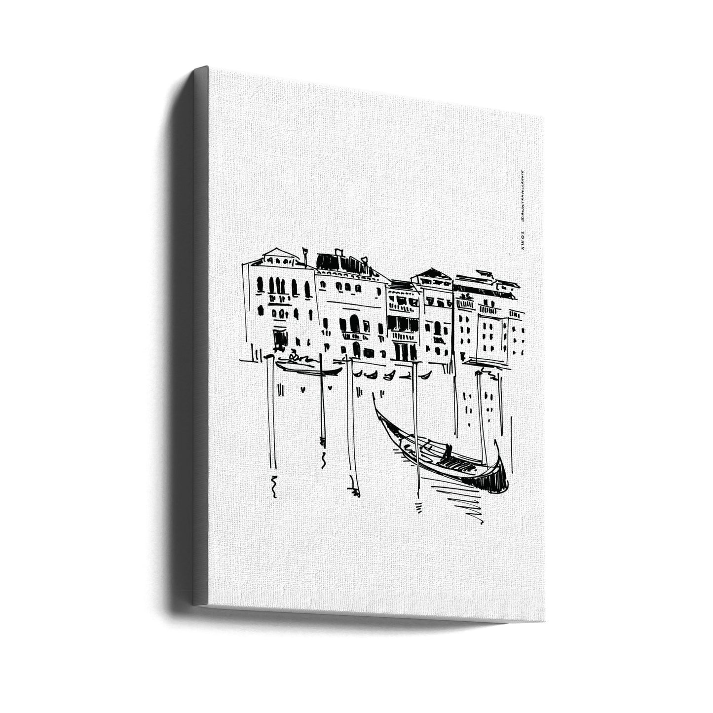 Venedigs kanal Grande med gondol, Italien resekonsttryck | Canvas