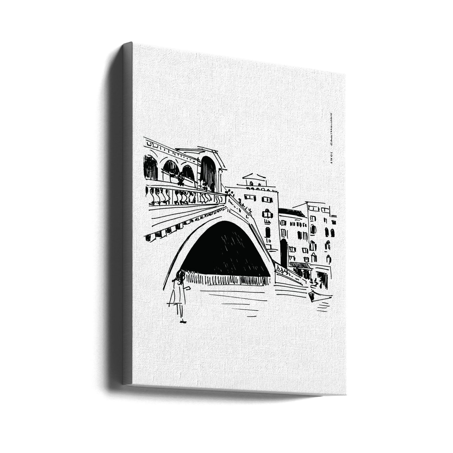 Ponte di Rialto, illustrazione di Venezia, stampa artistica della città italiana | Stampe su Tela