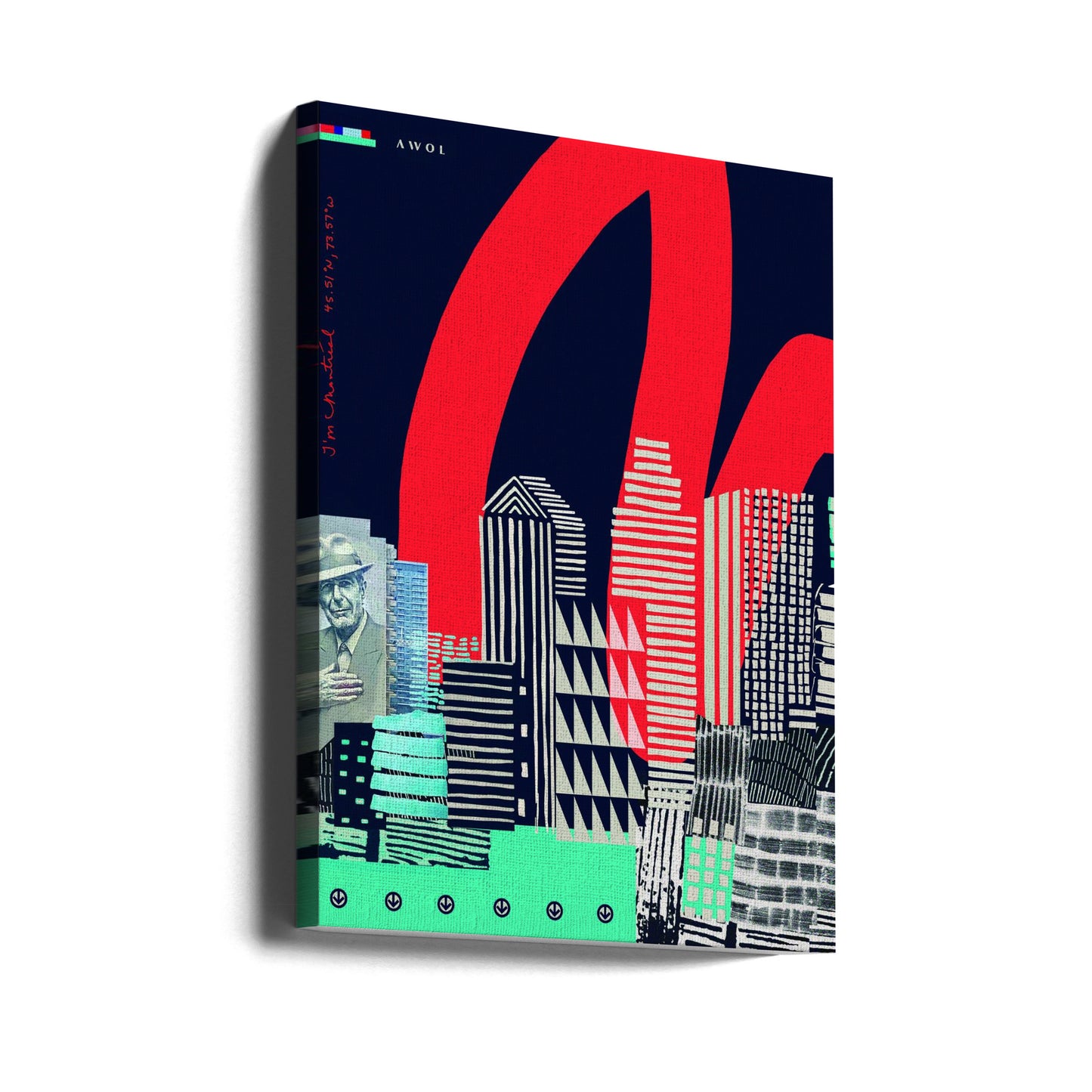 Konst i stadssilhuett, grafisk vägg i Montreal Poster | Canvas