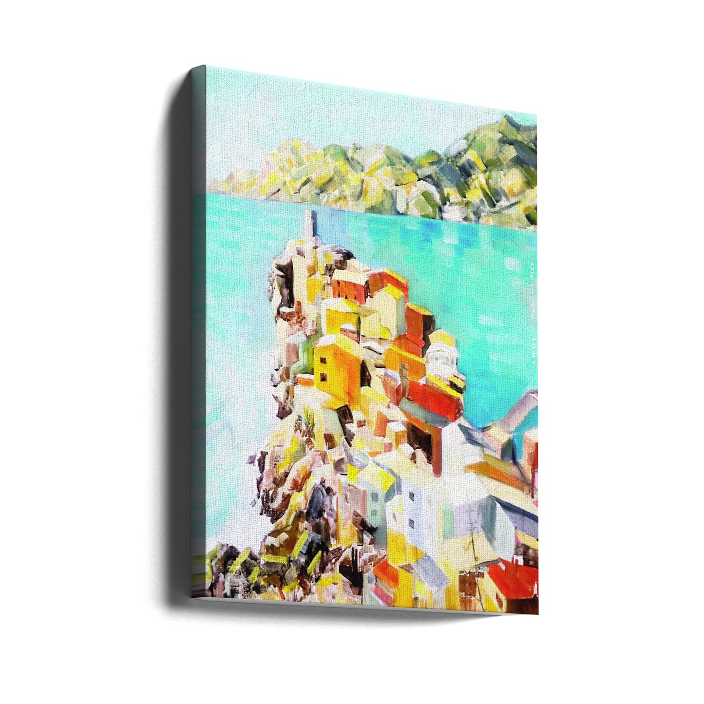 Färgglad stad vid Medelhavet, Italien väggkonst | Canvas