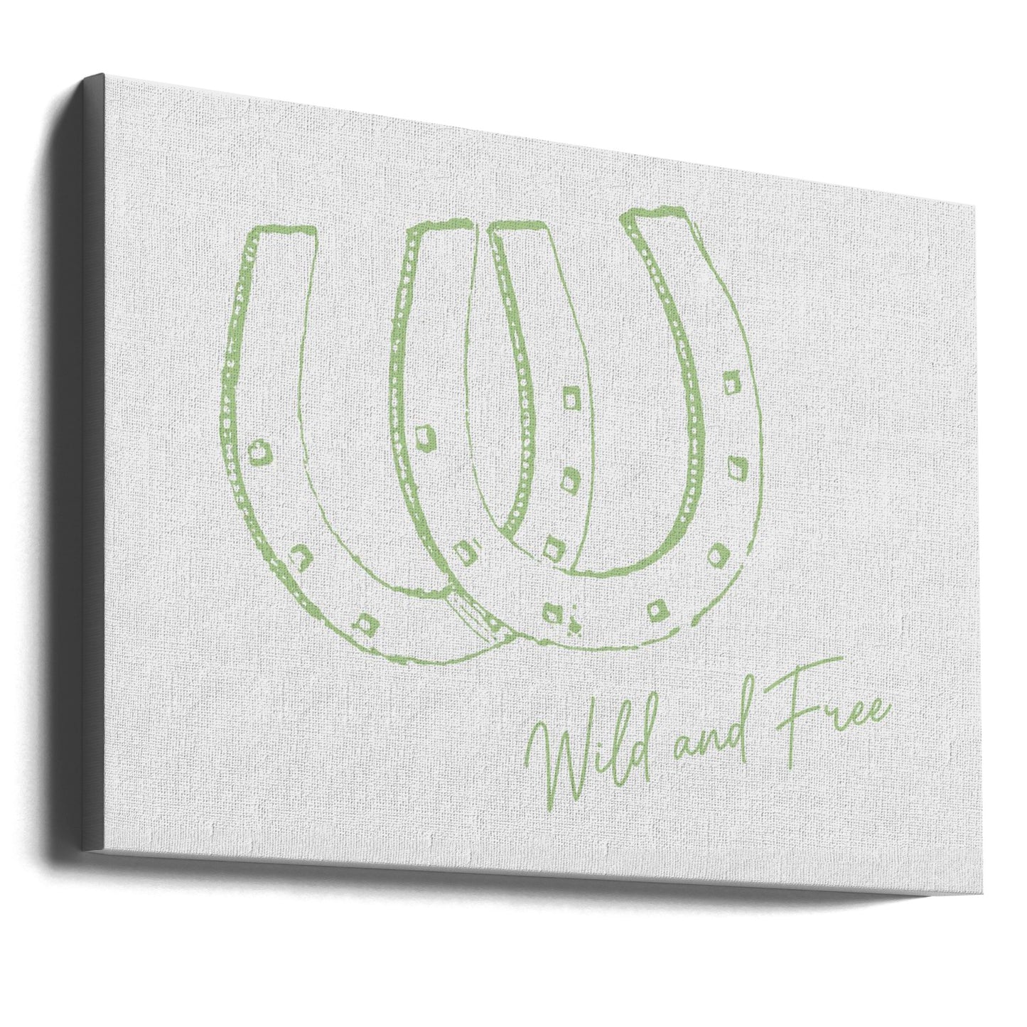 Horseshoe Wild and Free Sage Green | Stampe su Tela