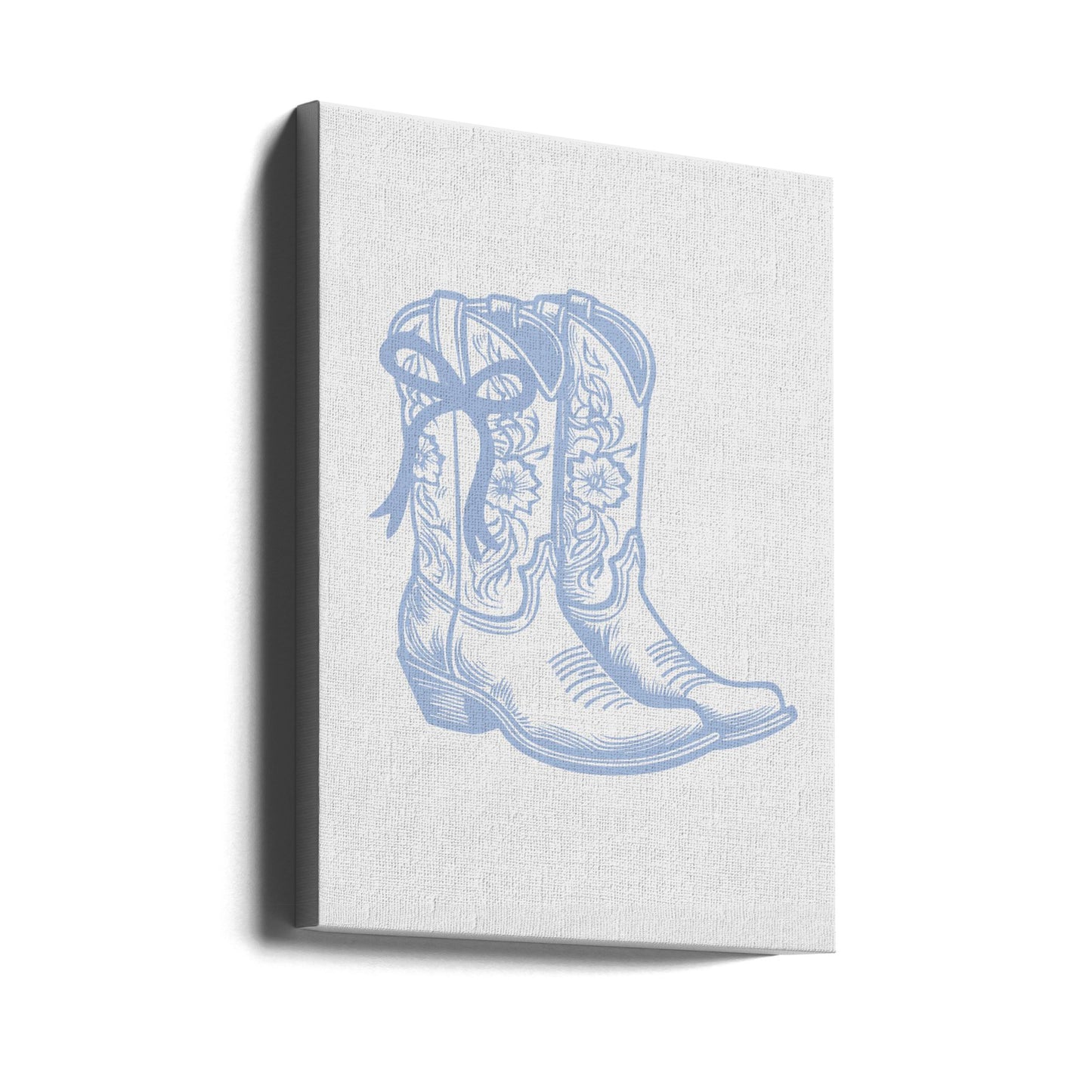 Hellblaue Cowgirlstiefel mit Schleife | Leinwand-Bilder