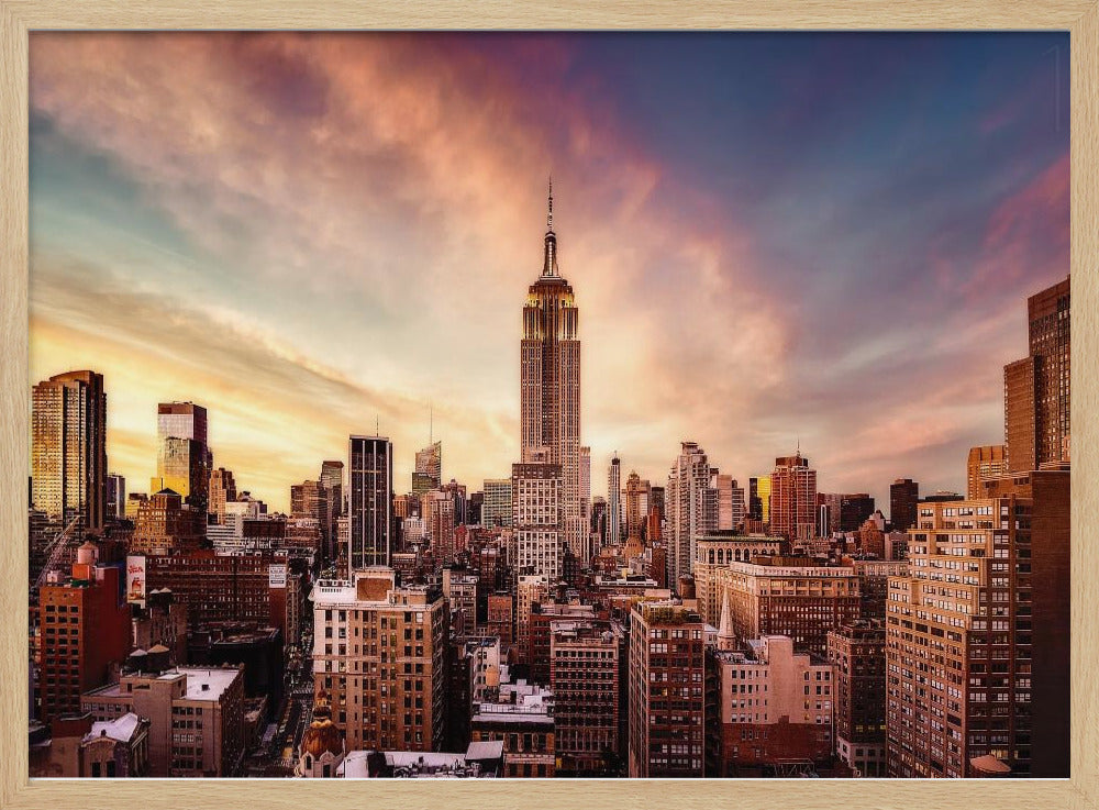 Sonnenuntergang in Midtown | Poster - Kunstdruck