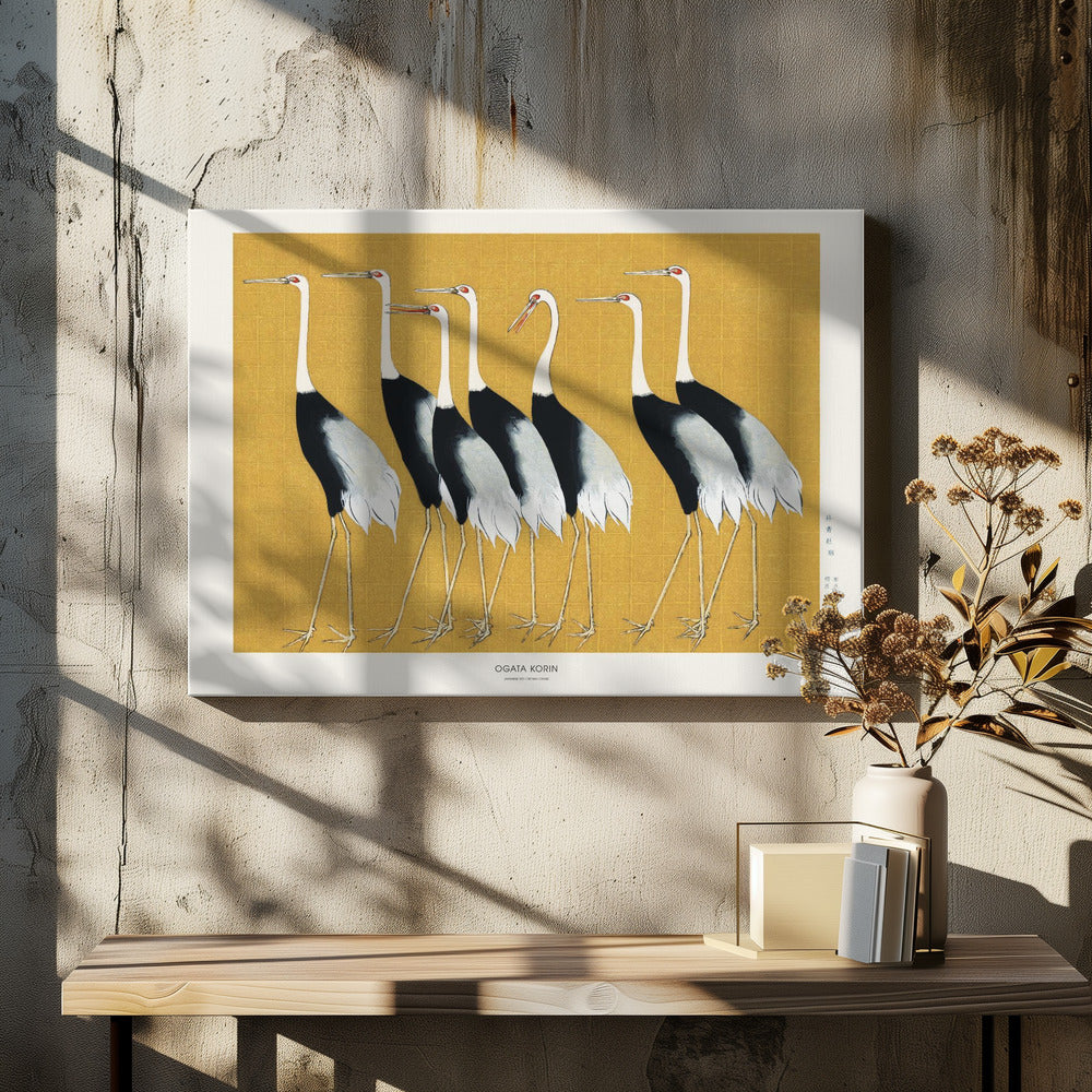 Grue à couronne rouge du Japon | Tableaux sur Toile
