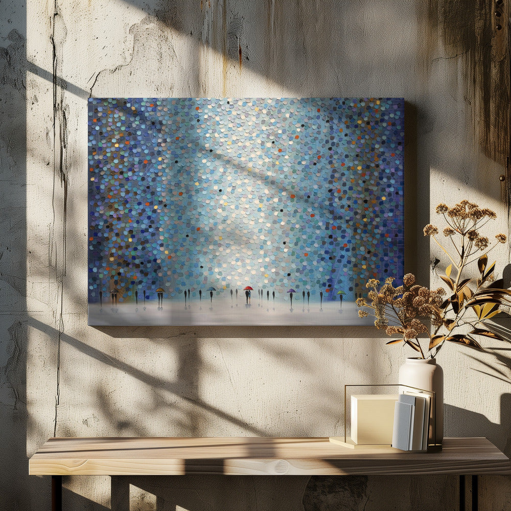 Paraplu's 's nachts | Canvasprints