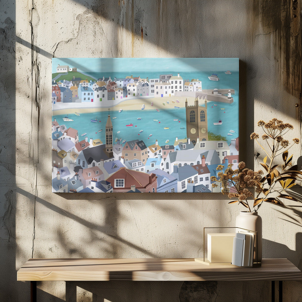 Den smukke St. Ives, Cornwall, Storbritannien af kunstneren Carla Daly | Lærredsbilleder