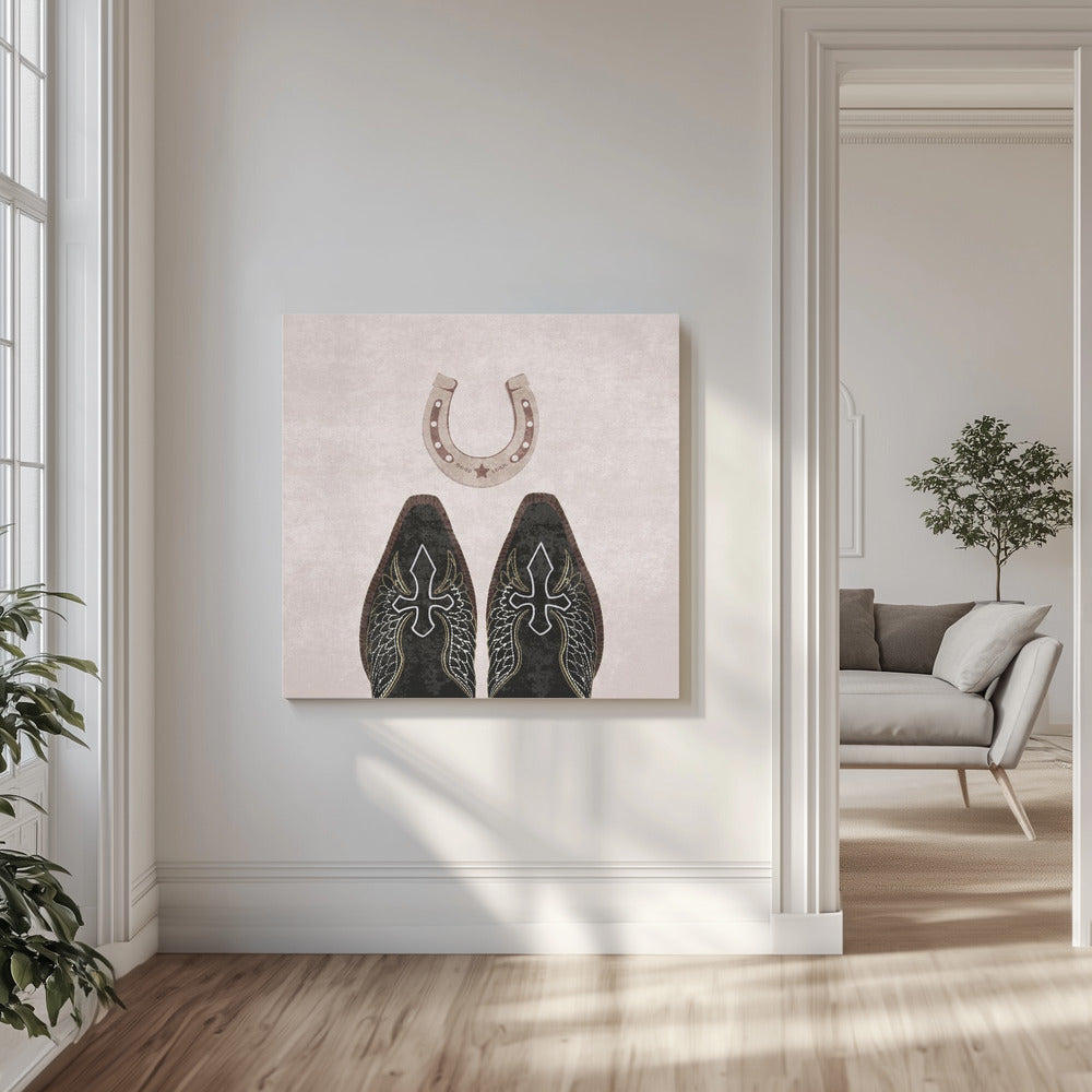 Cowboystiefel und Hufeisen | Leinwand-Bilder