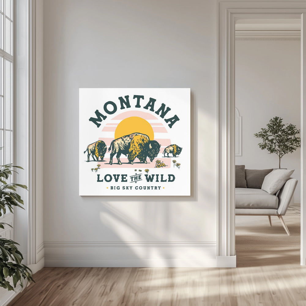 Montana Buffalo Art: Älska vildmarken | Canvas