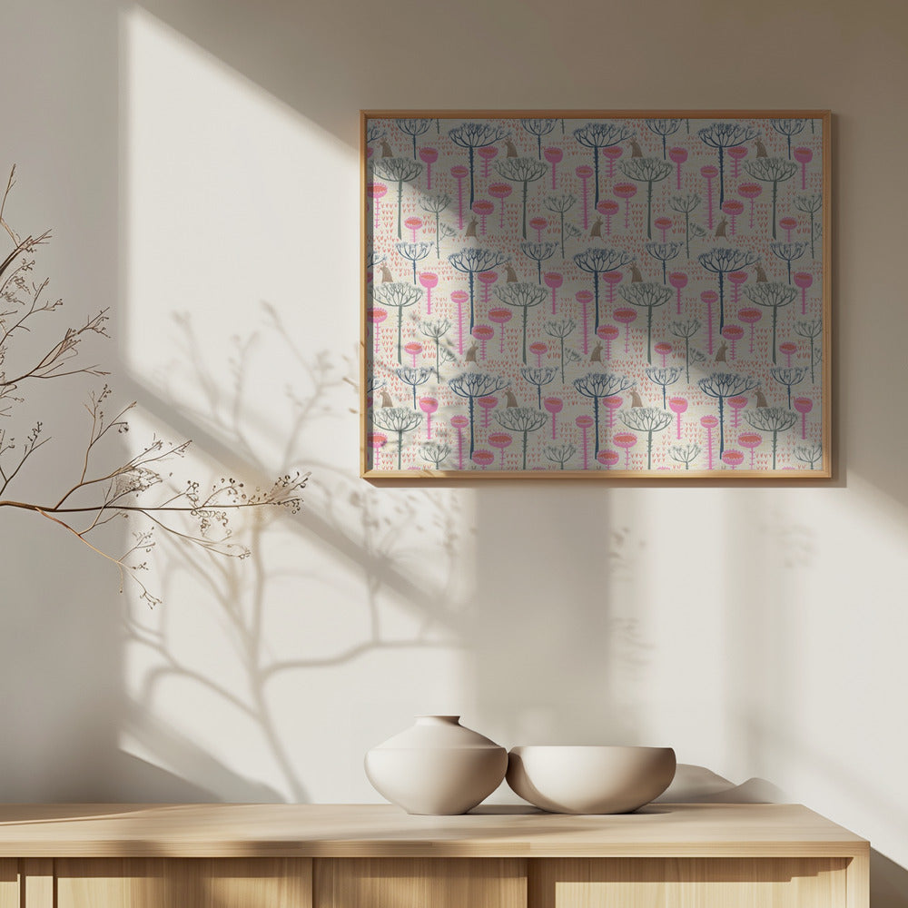 Block print scandinavian meadow | Poster
