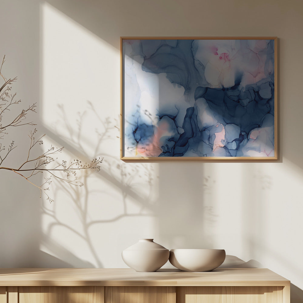 Fluid Blue And Pink Hues | Poster