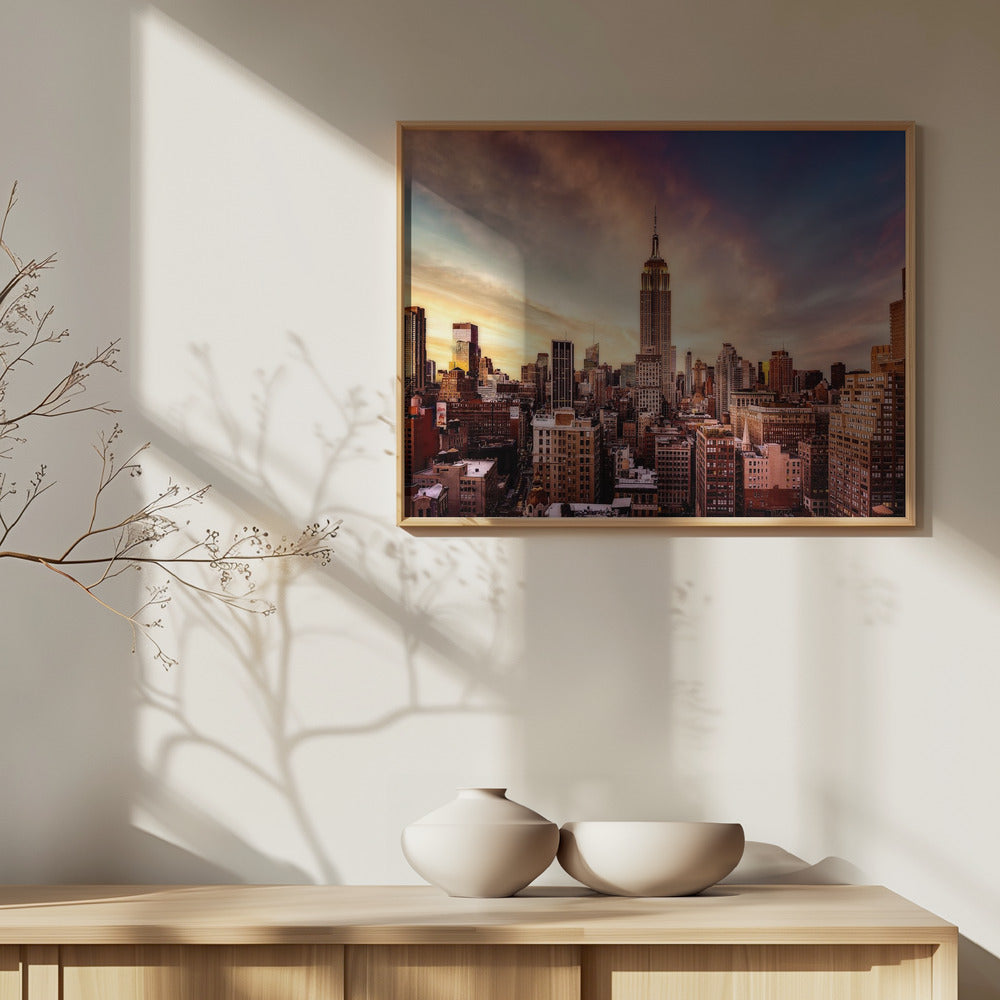 Sonnenuntergang in Midtown | Poster - Kunstdruck