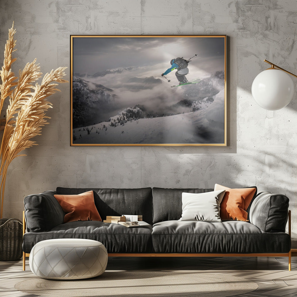 Skifahren im Hinterland | Poster - Kunstdruck