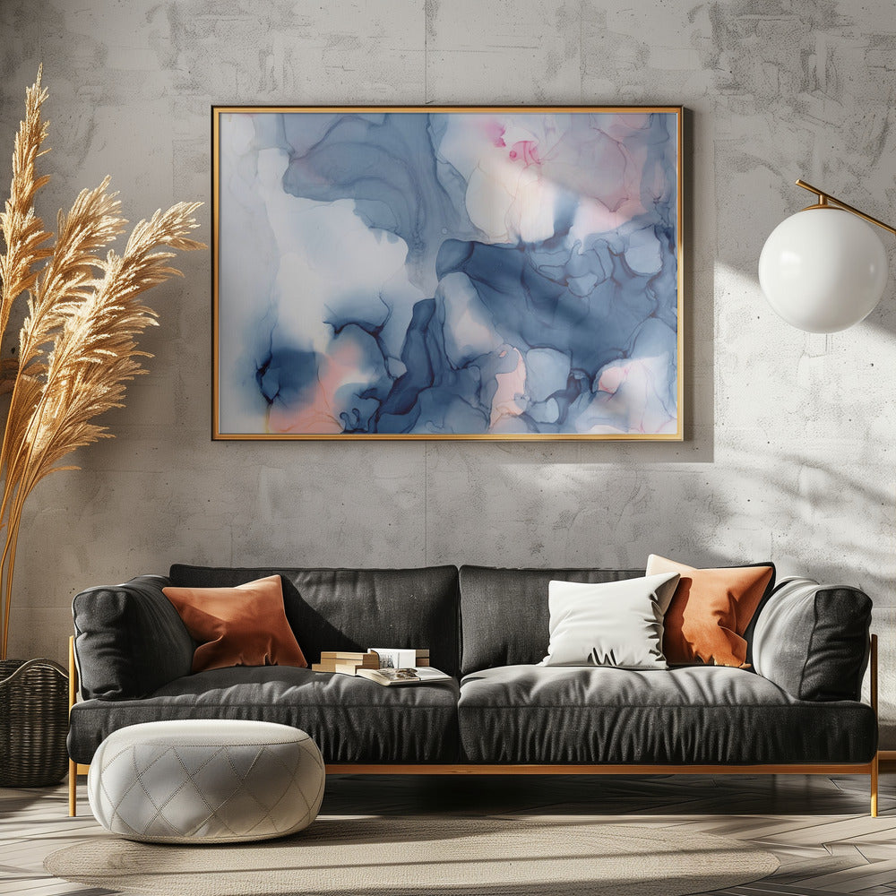Fluid Blue And Pink Hues | Poster