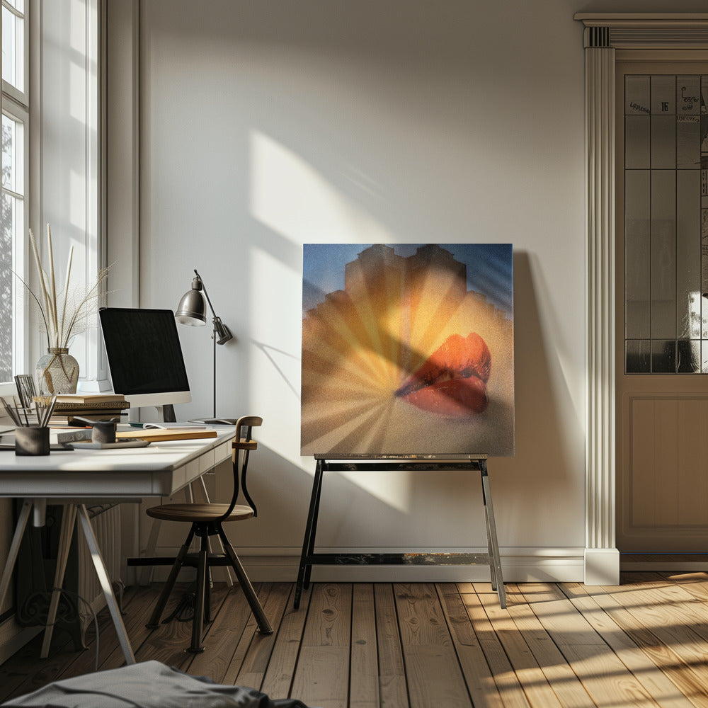 Der Kuss der roten Lippen | Leinwand-Bilder