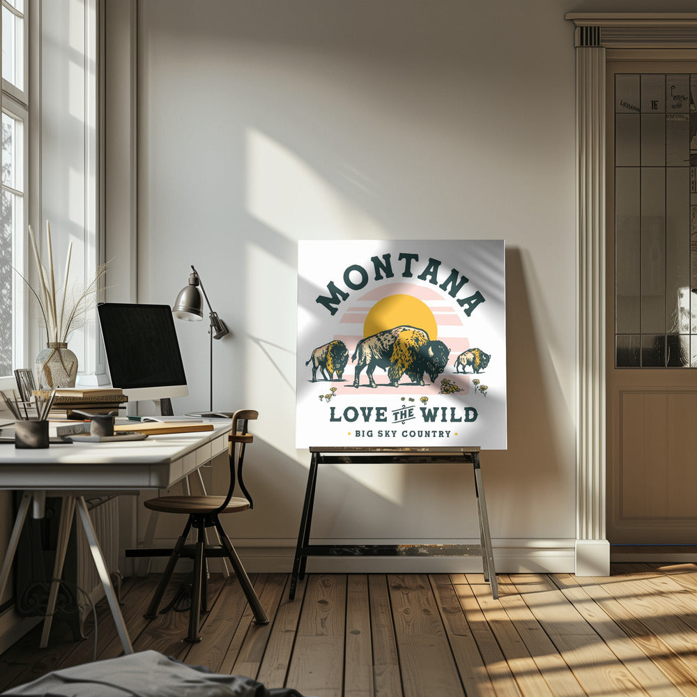 Montana Buffalo Art: Älska vildmarken | Canvas
