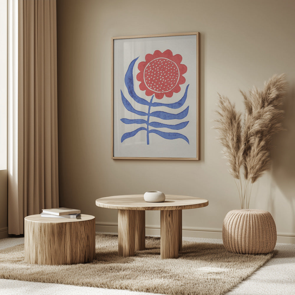 Red Flower / Lino Print | Poster