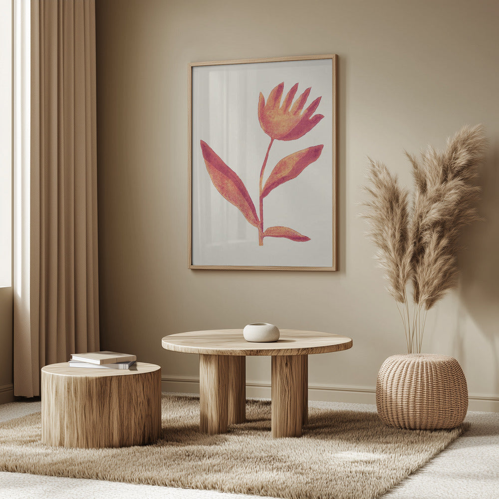 Linogravure Fleur / Viva Magenta | Posters - Affiche Artistique