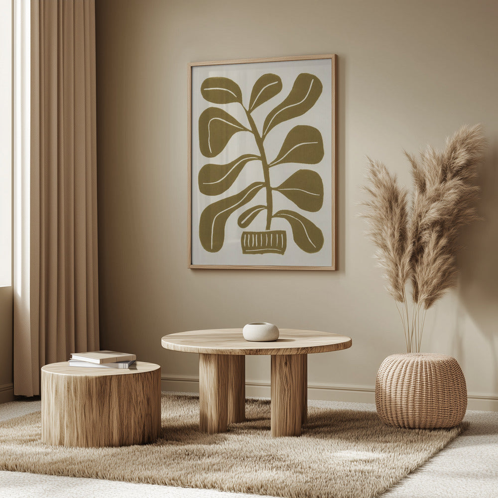 Linocut Houseplant #2 | Poster
