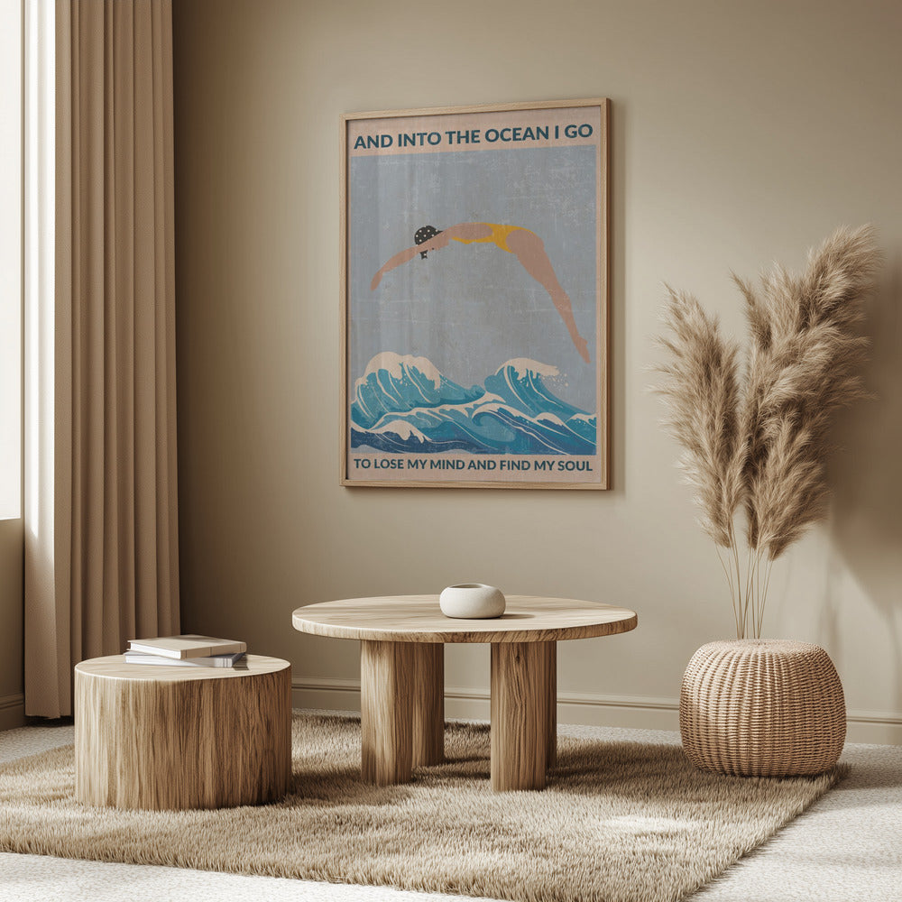 Into the Ocean (blue) Standard Wall Art | Poster