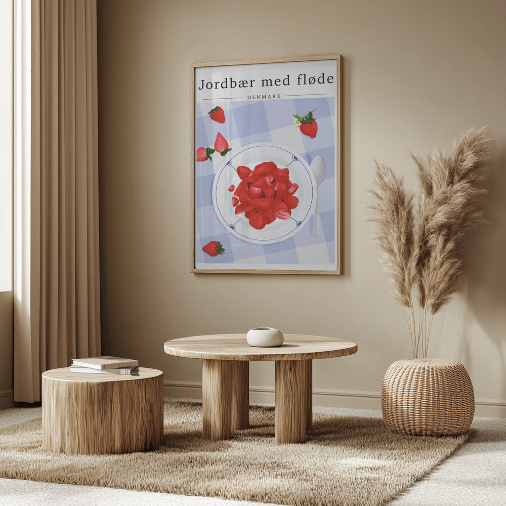 Strawberry with cream - Denmark | Poster