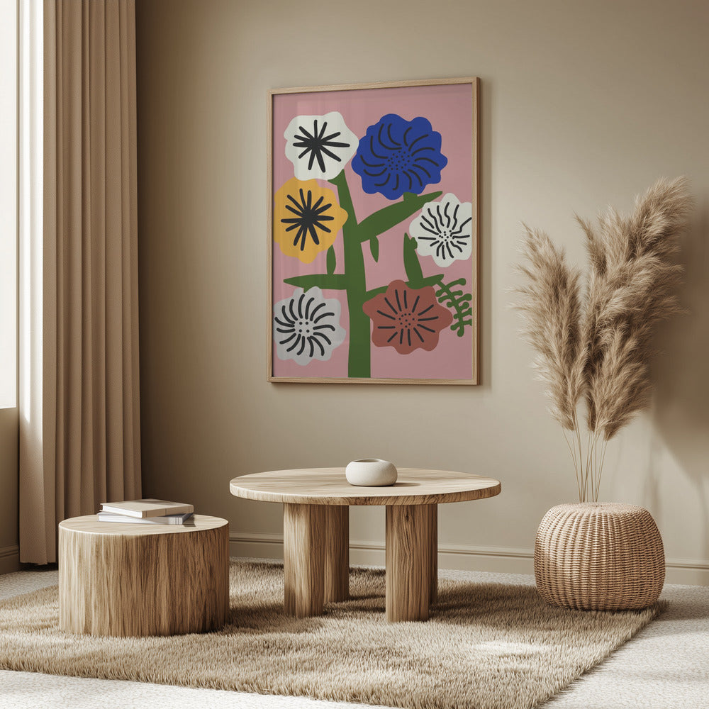 Stylized Flowers With Bold Colors | Poster