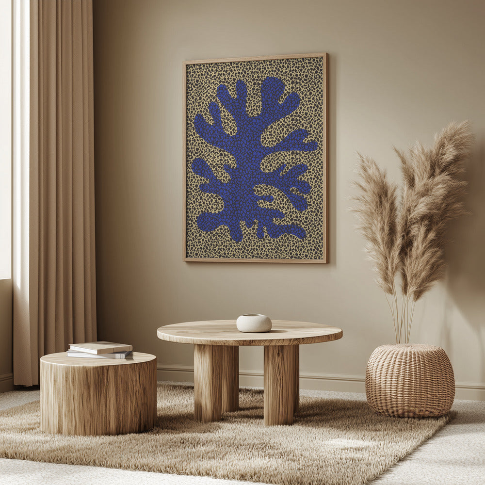 Blue and Yellow Coral pattern | Poster