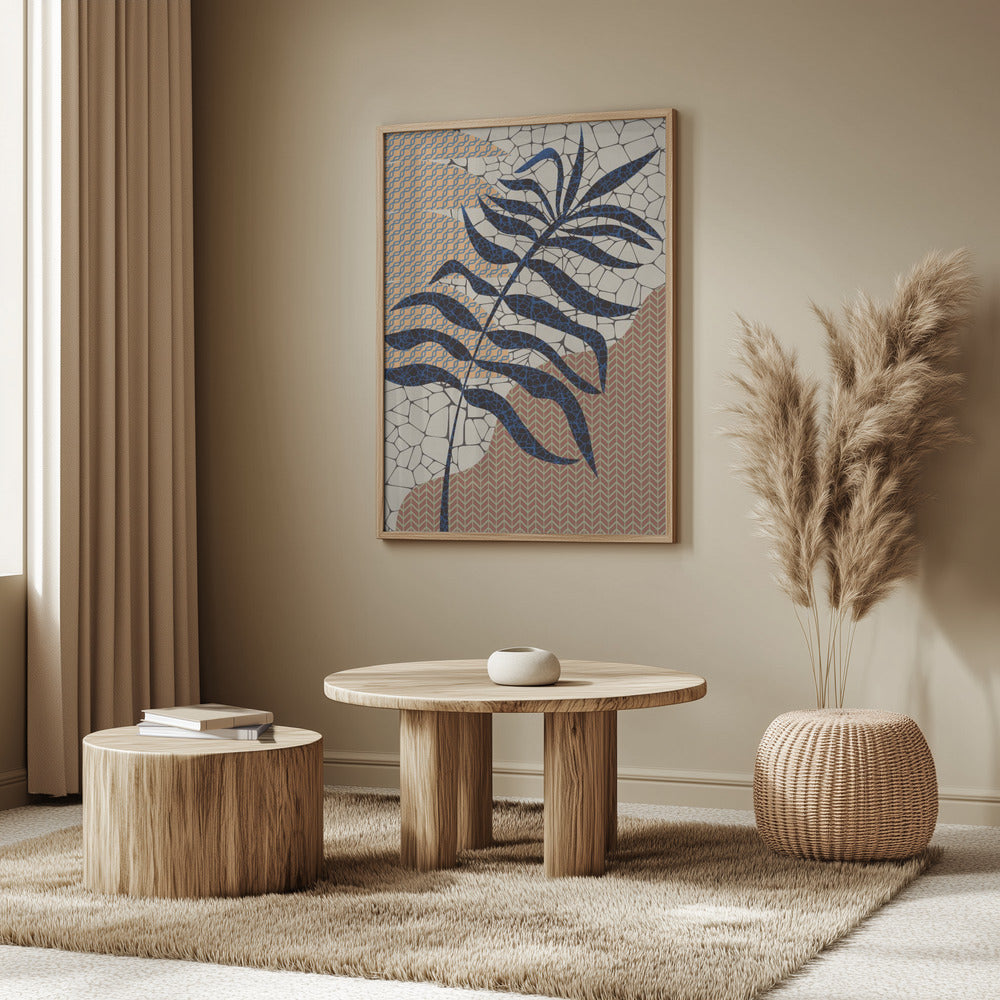 Palm Leaf Mosaic Design | Poster