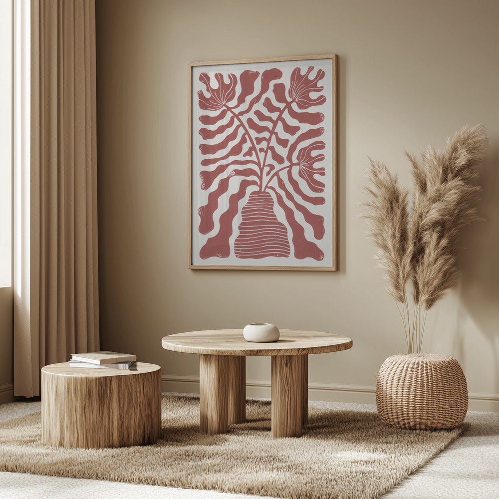 Red Flowers In a Vase | Poster