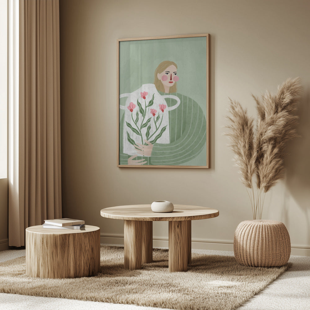 Kvinnan med rosa vas | Poster