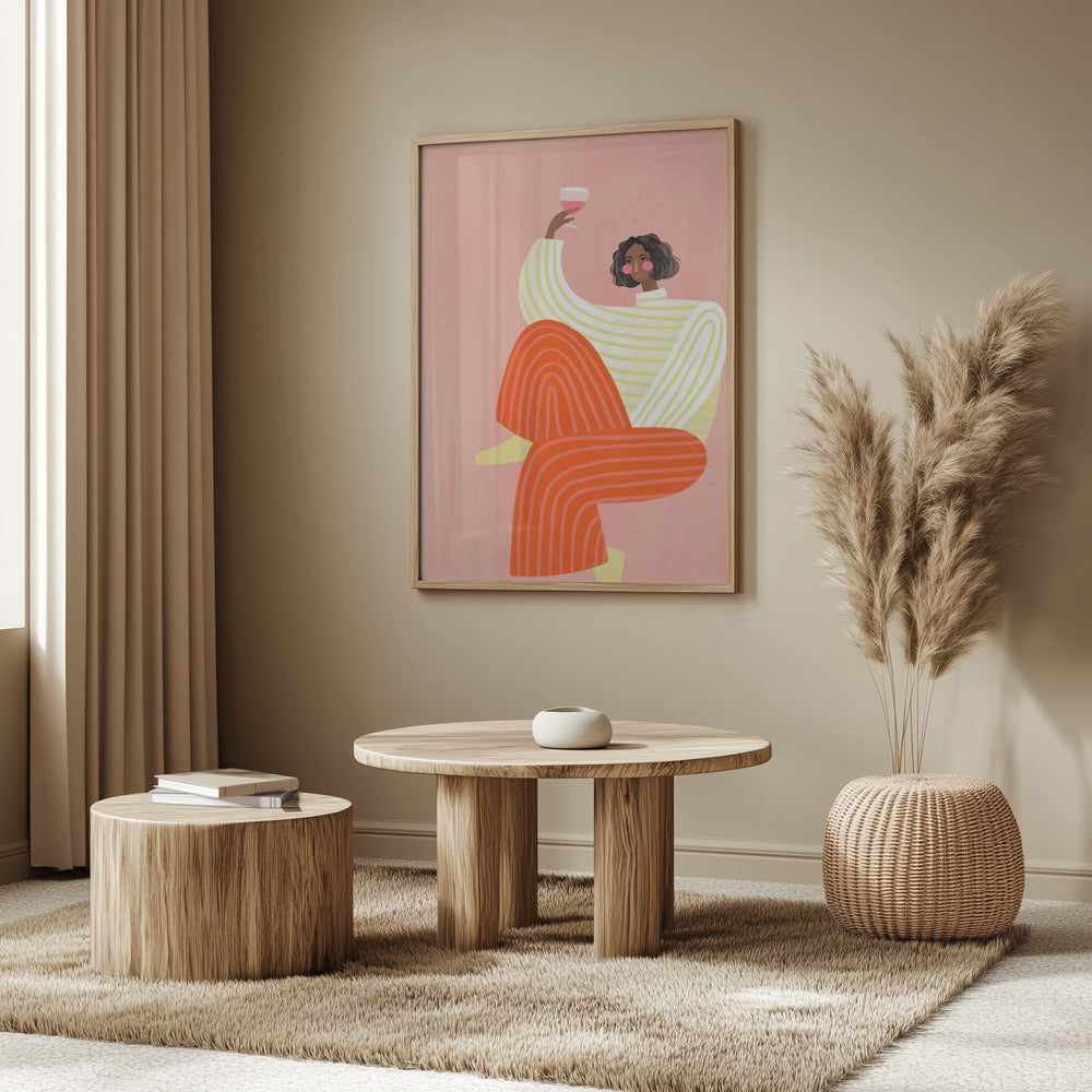 Kvinnan med vinglaset | Poster