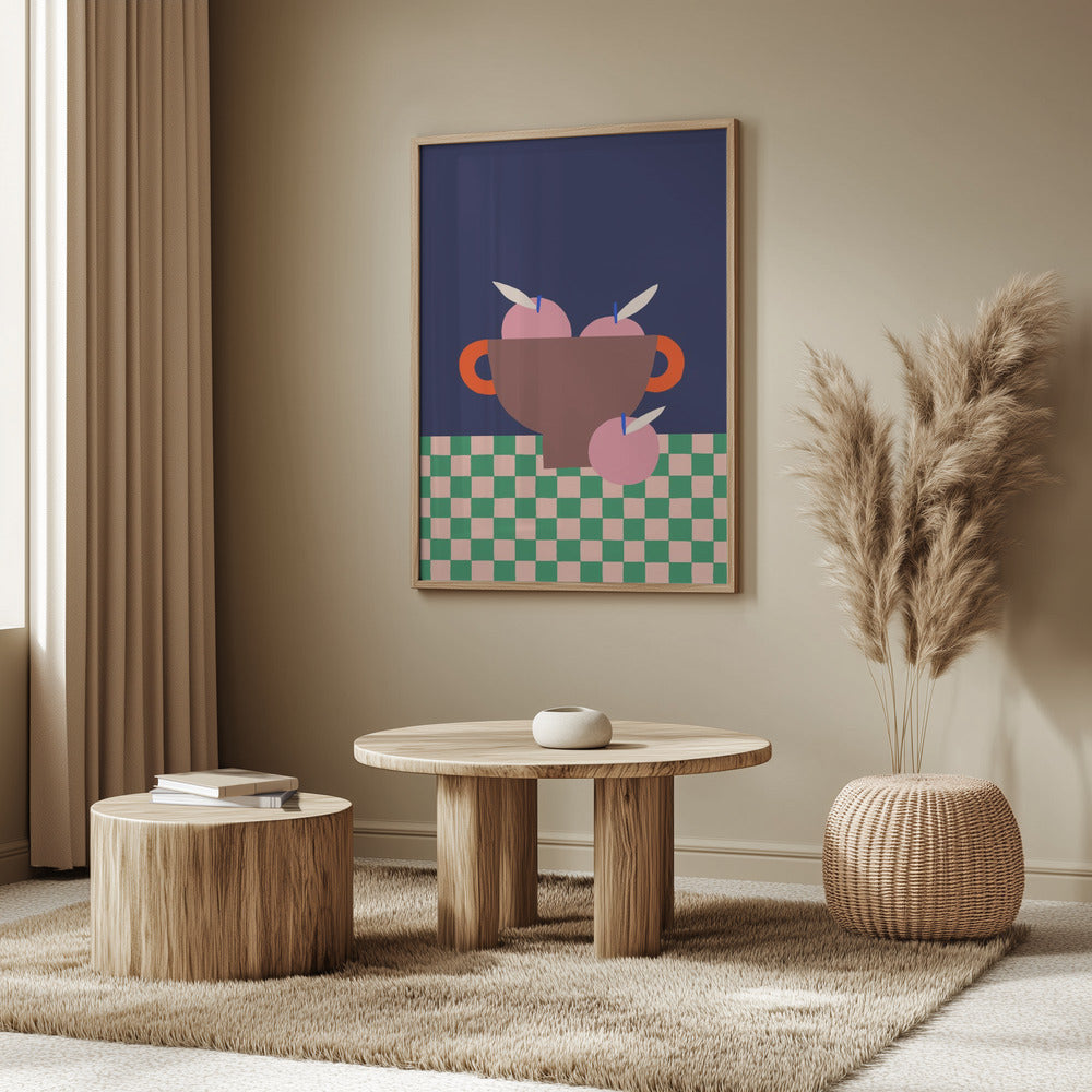 Fruit Bowl with Pink Apples | Poster