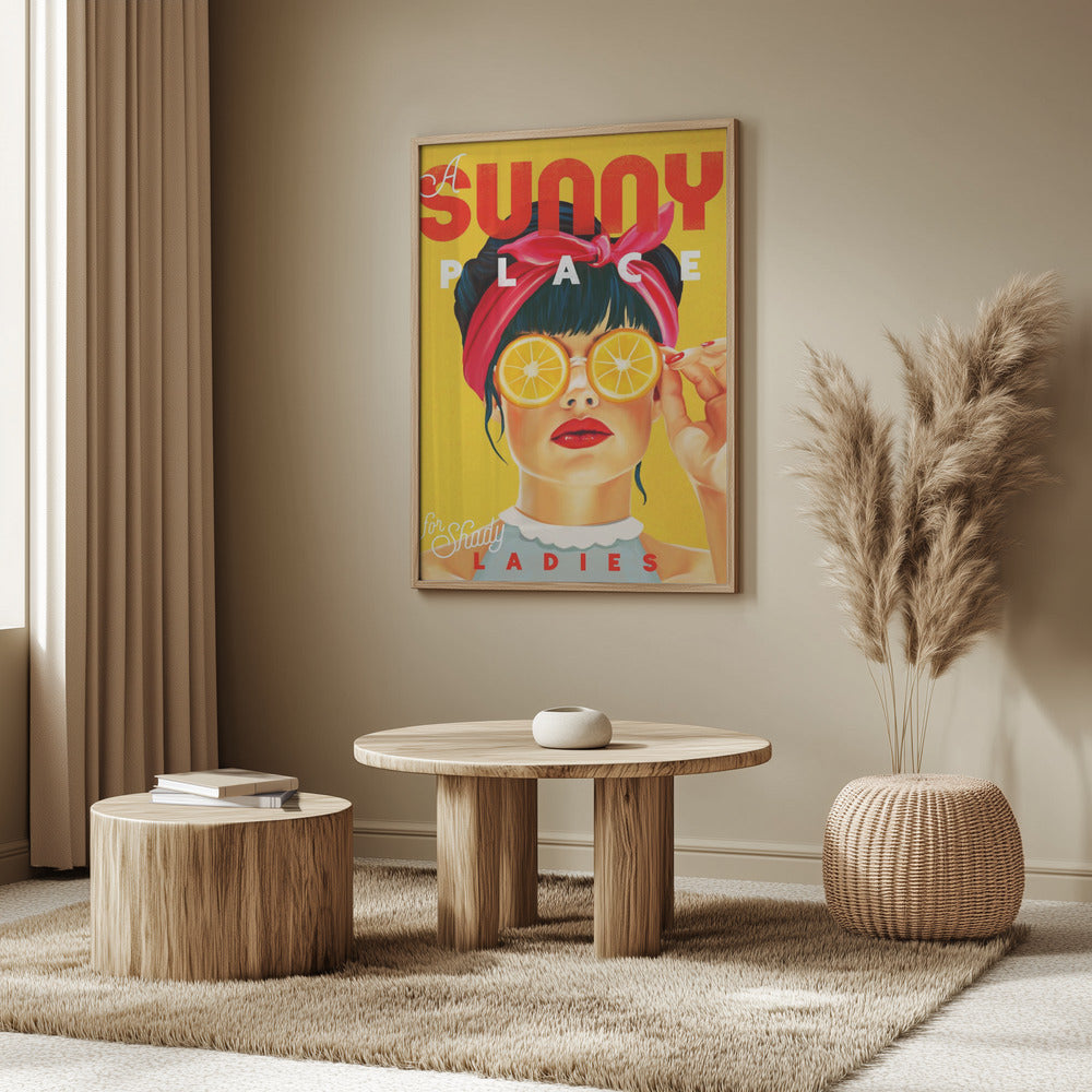 A Sunny Place For Shady Ladies Orange Pinup Art | Poster