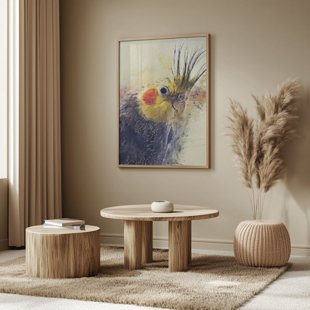Animal Bird Cockatiel Watercolor Animal Art | Poster