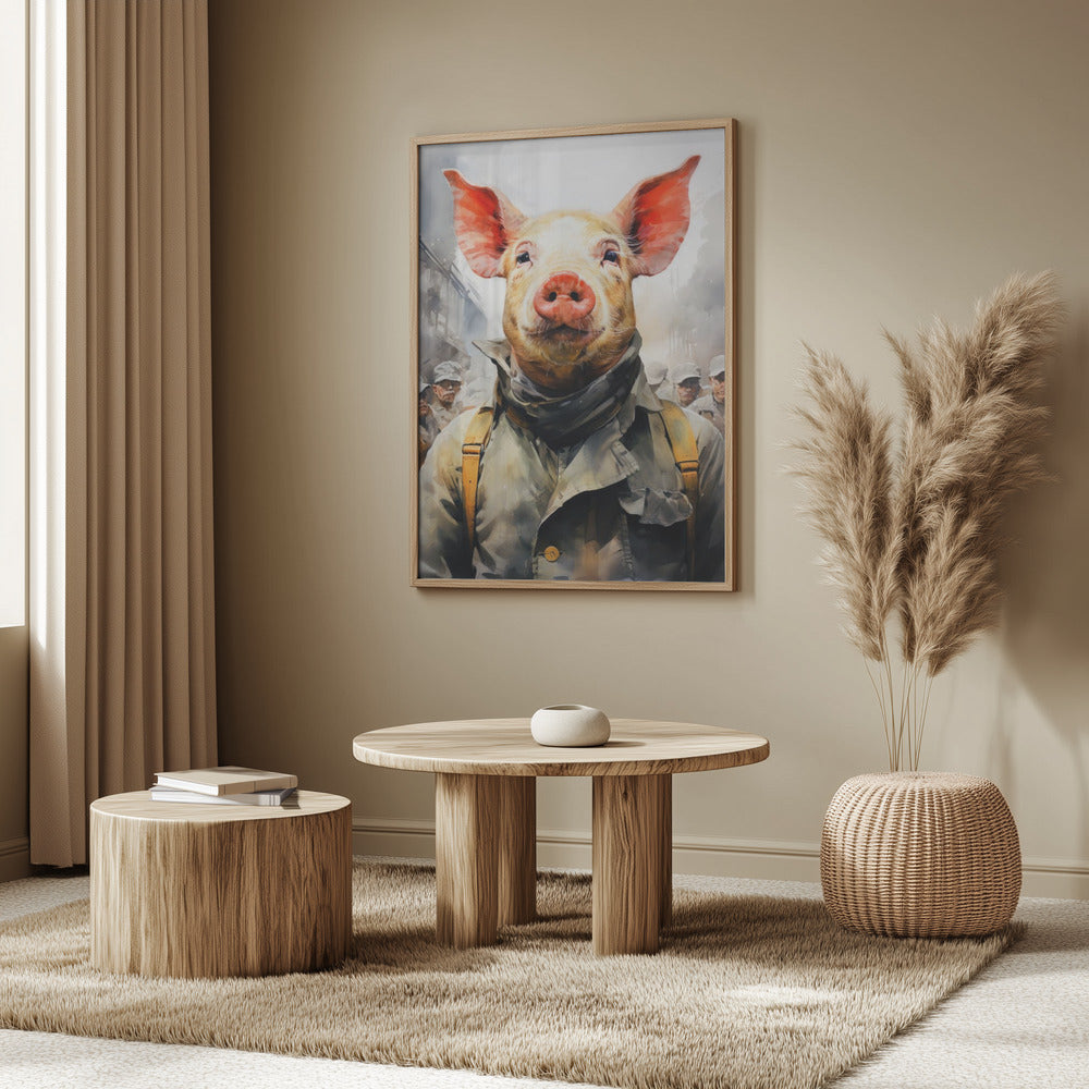 Pig 1984 Watercolor Animal Art | Poster