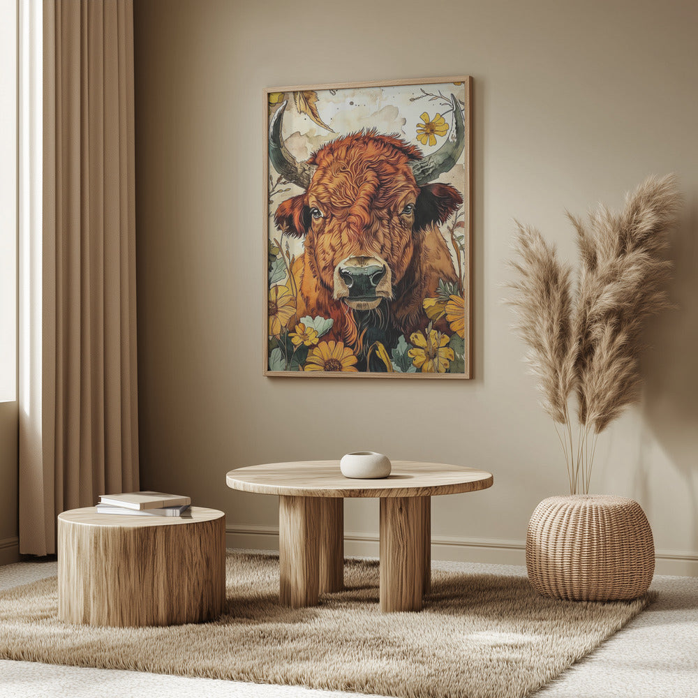 Buffalo watercolor animal art 4 | Poster