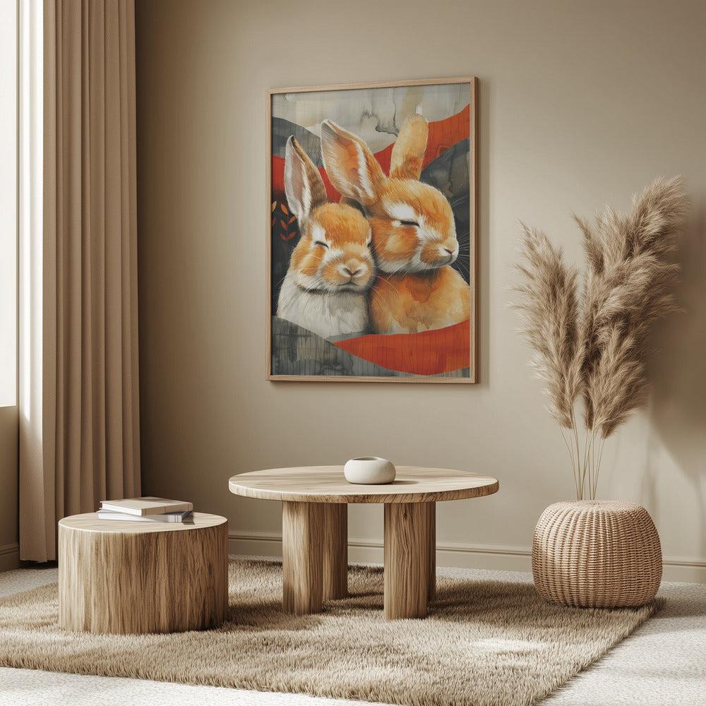 Bunny watercolor animal art 3 | Poster