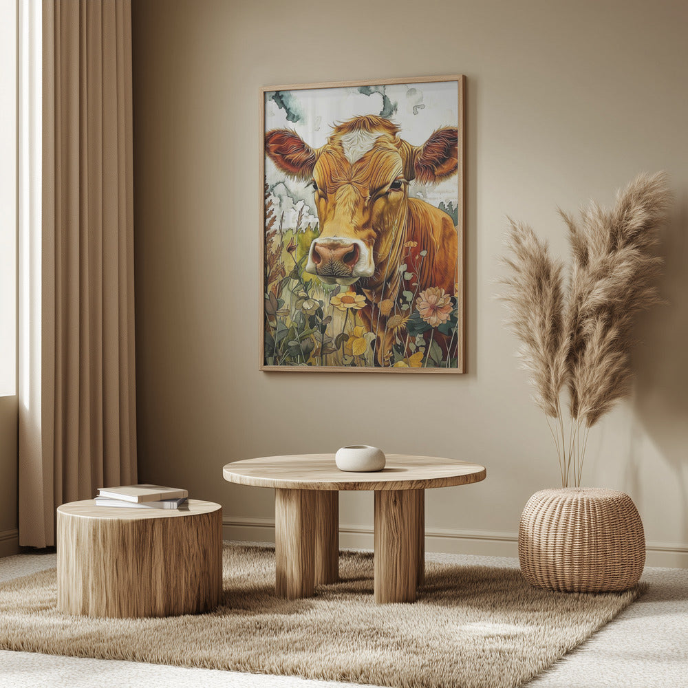 Cow watercolor animal art 3 | Poster