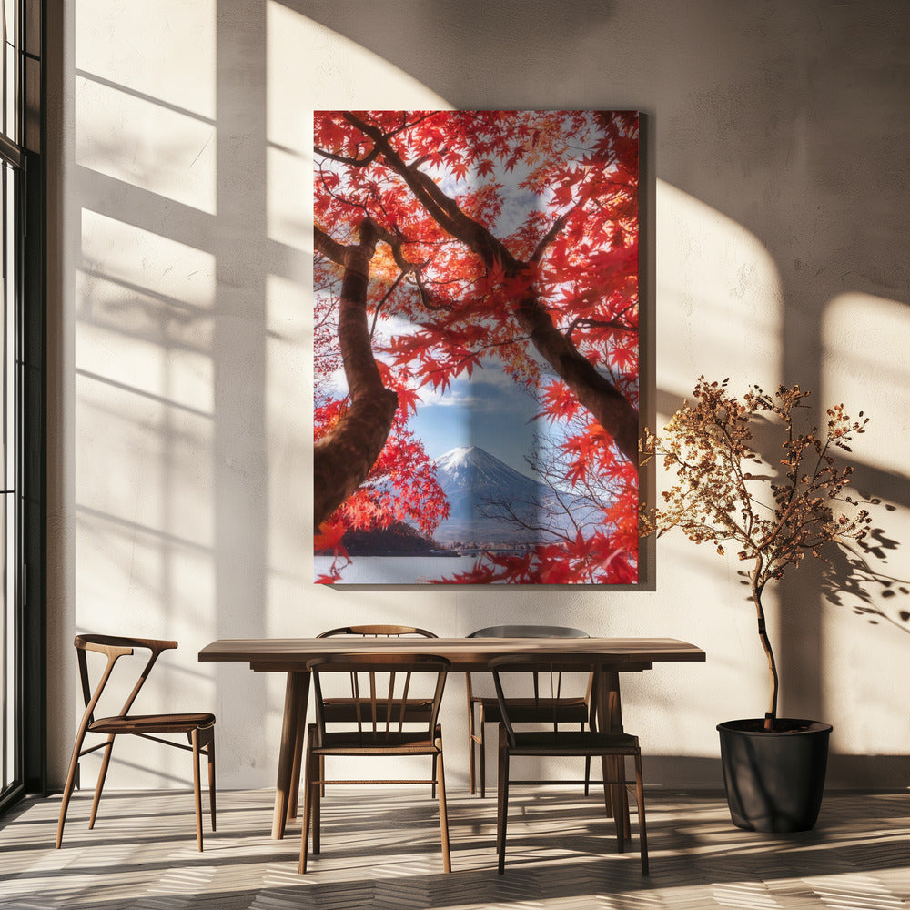 Mt.fuji is in the autumn leaves | Canvas