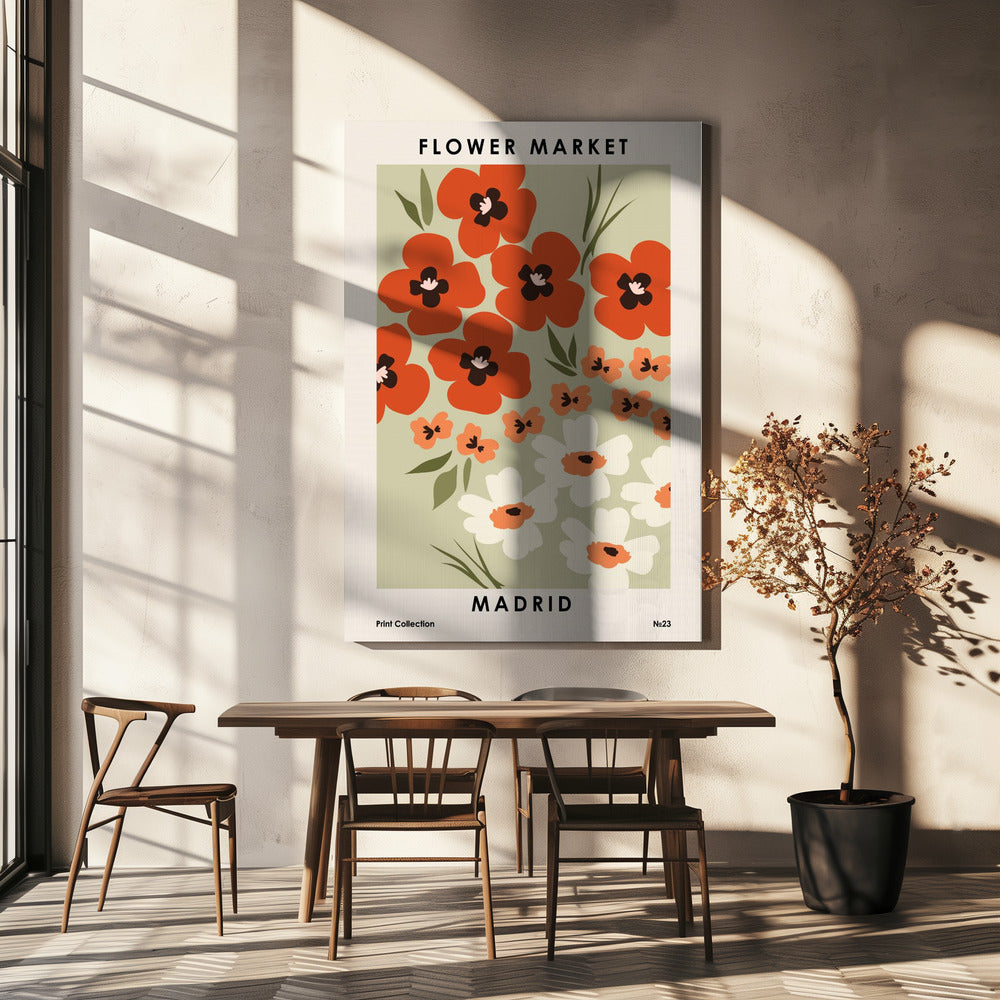 Blomstermarked Madrid | Lærredsbilleder